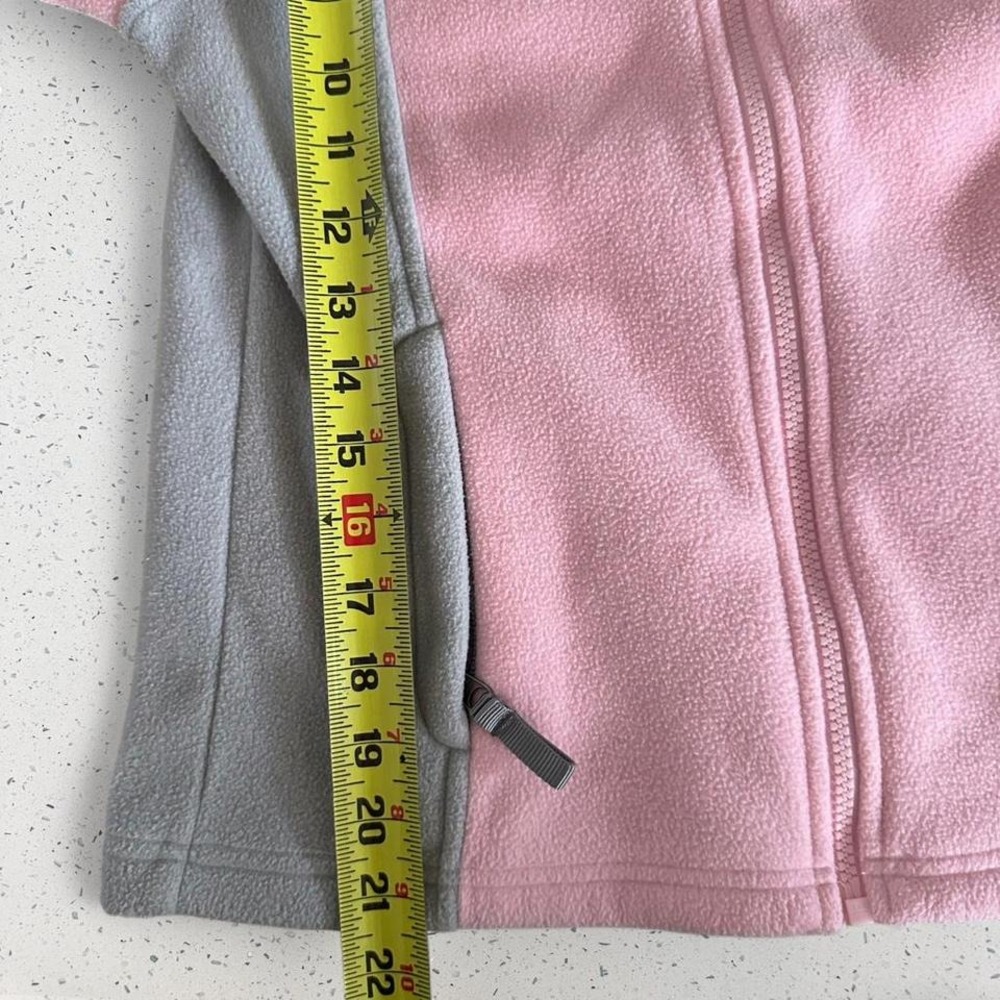 The North Face Kids Pink Grey Full Zip Fleece Sweater Jacket Size M Regular Fit - Picture 4 of 7